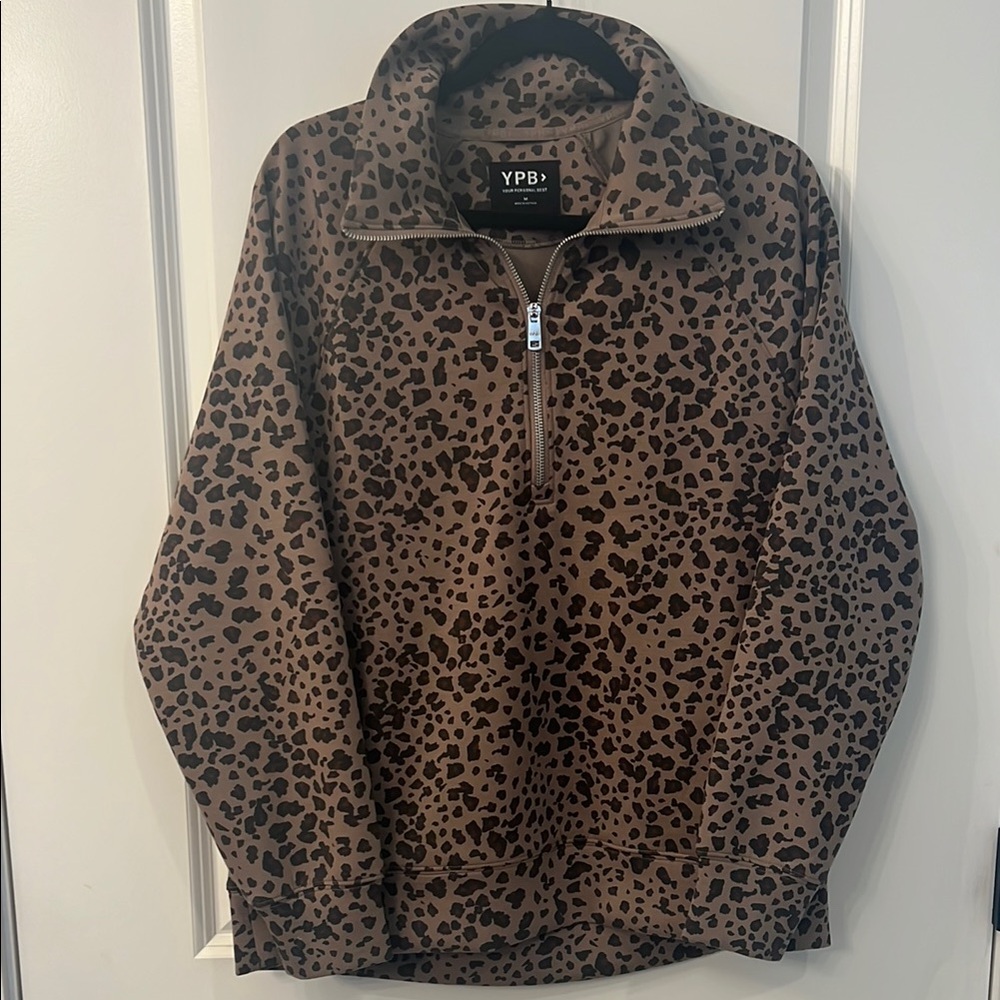 ABERCROMBIE YPB Brown Leopard Print Pullover